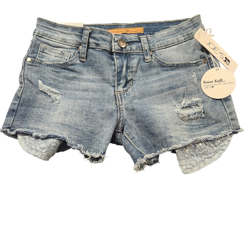 Joes Jeans Shorts Girls‎ 14 Blue Jane Short Mid Rise Distressed Denim Y2K style